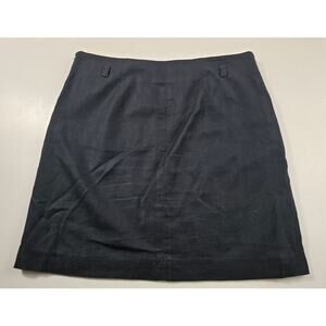 Ann taylor loft size 4 black Lined skirt linen blend mini EUC pockets grunge
